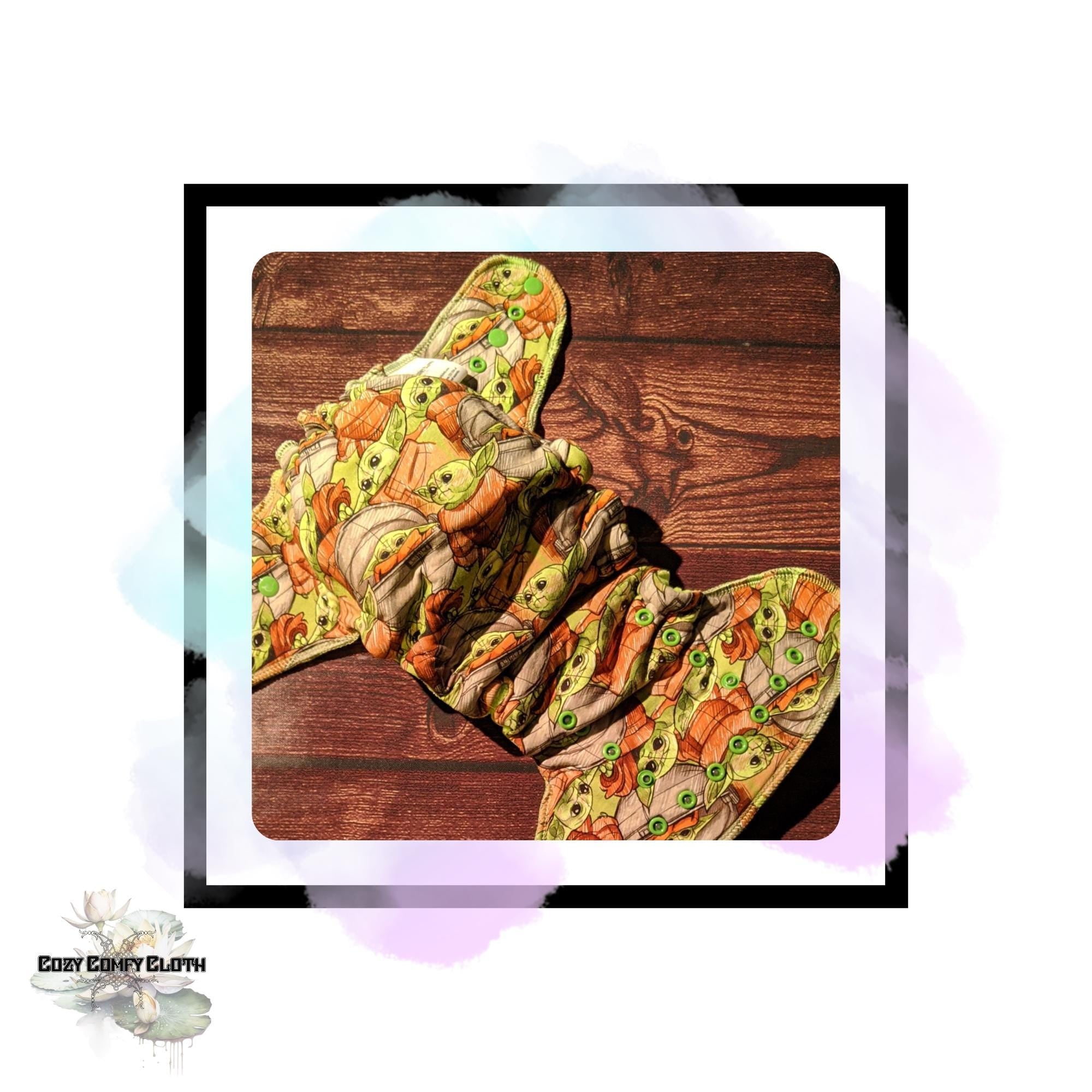 Made-to-Order OS Cloth Diaper: Green Windpro Fleece Hybrid Fitted Nappy