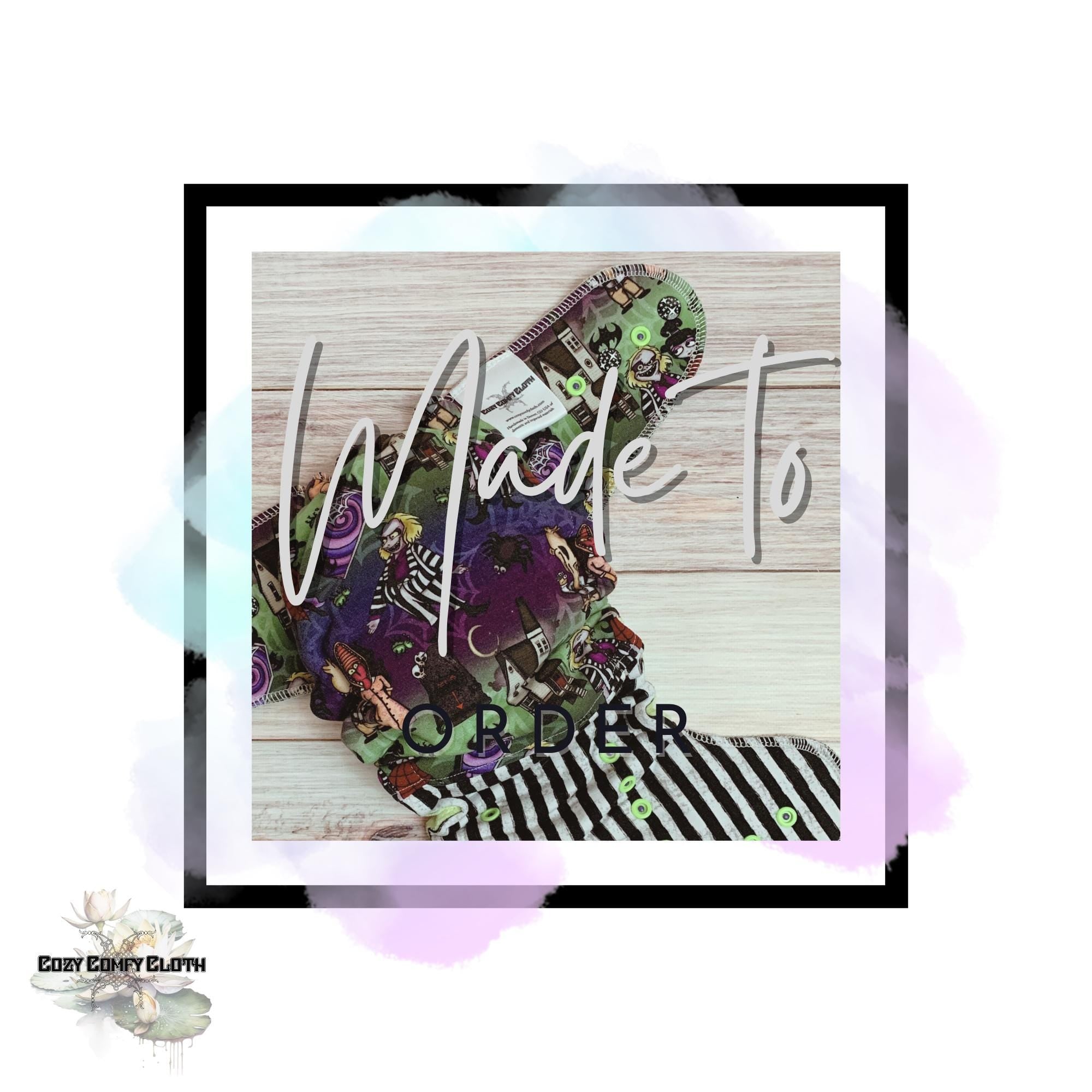 Beetlejuice Cloth Diaper: One Size Hybrid Fitted Nappy