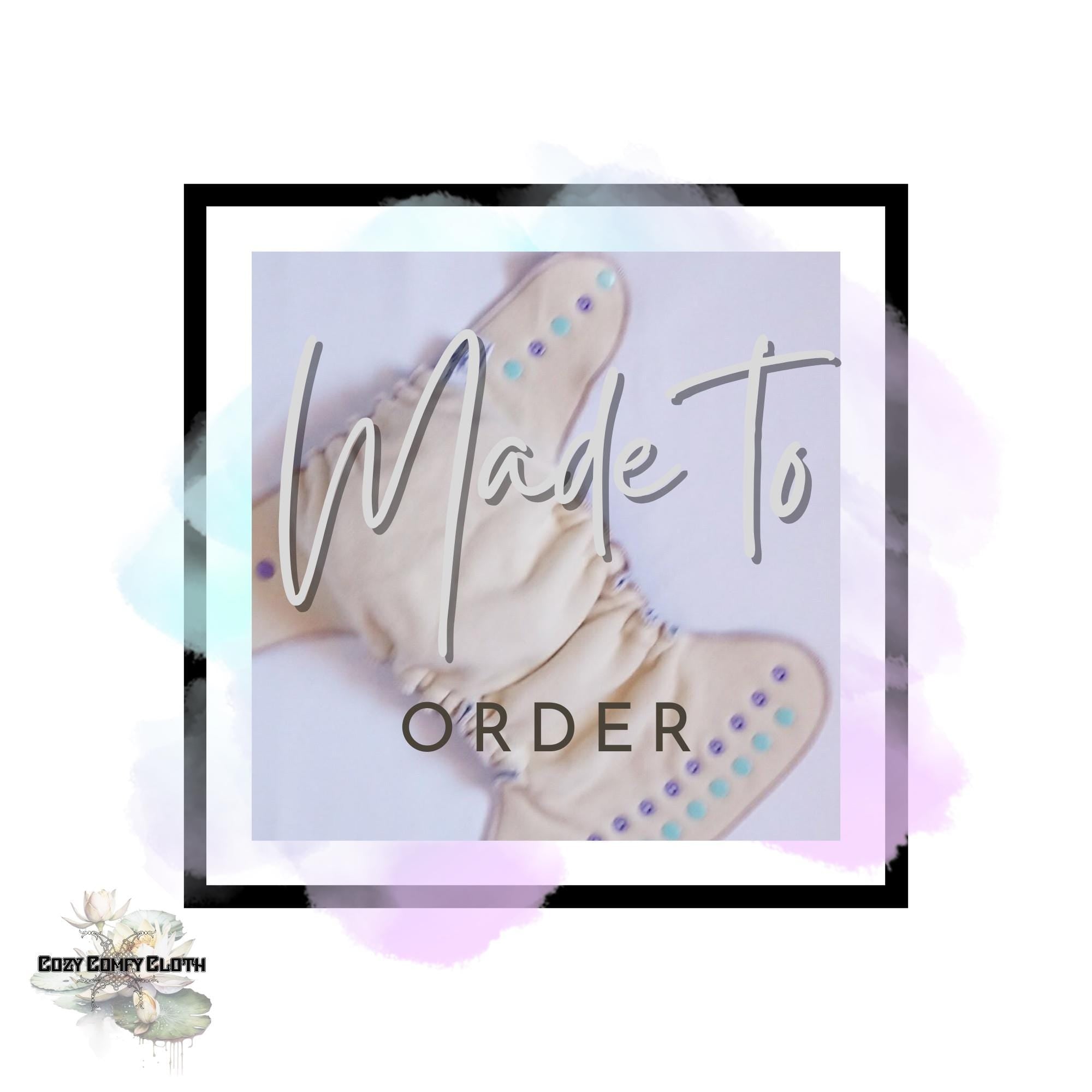 Made To Order Complete Wool Cloth Diaper: One Size, wool, bamboo hemp Insert