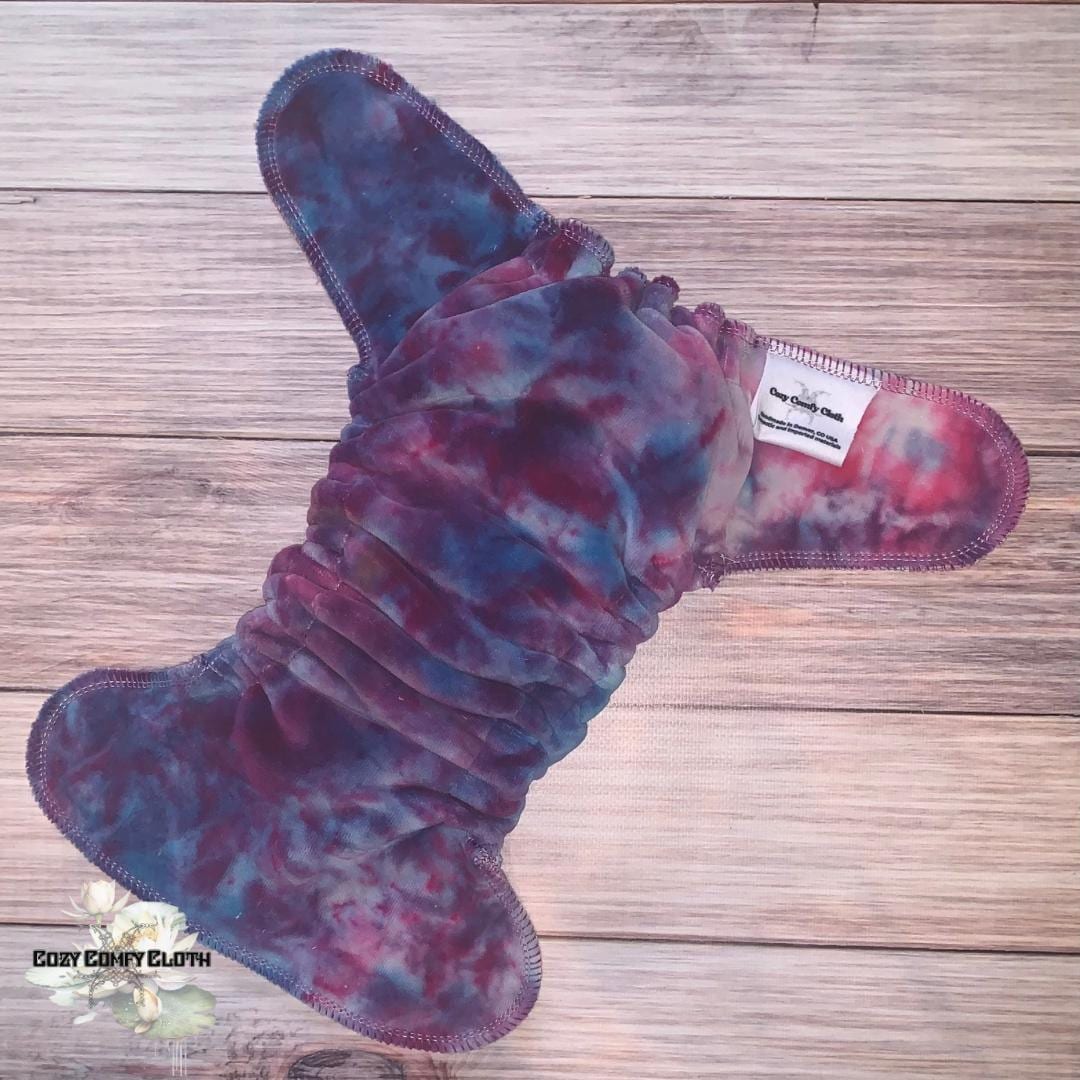 Hand Dyed Bamboo Fleece Cloth Diaper, Petite Fitted Diaper