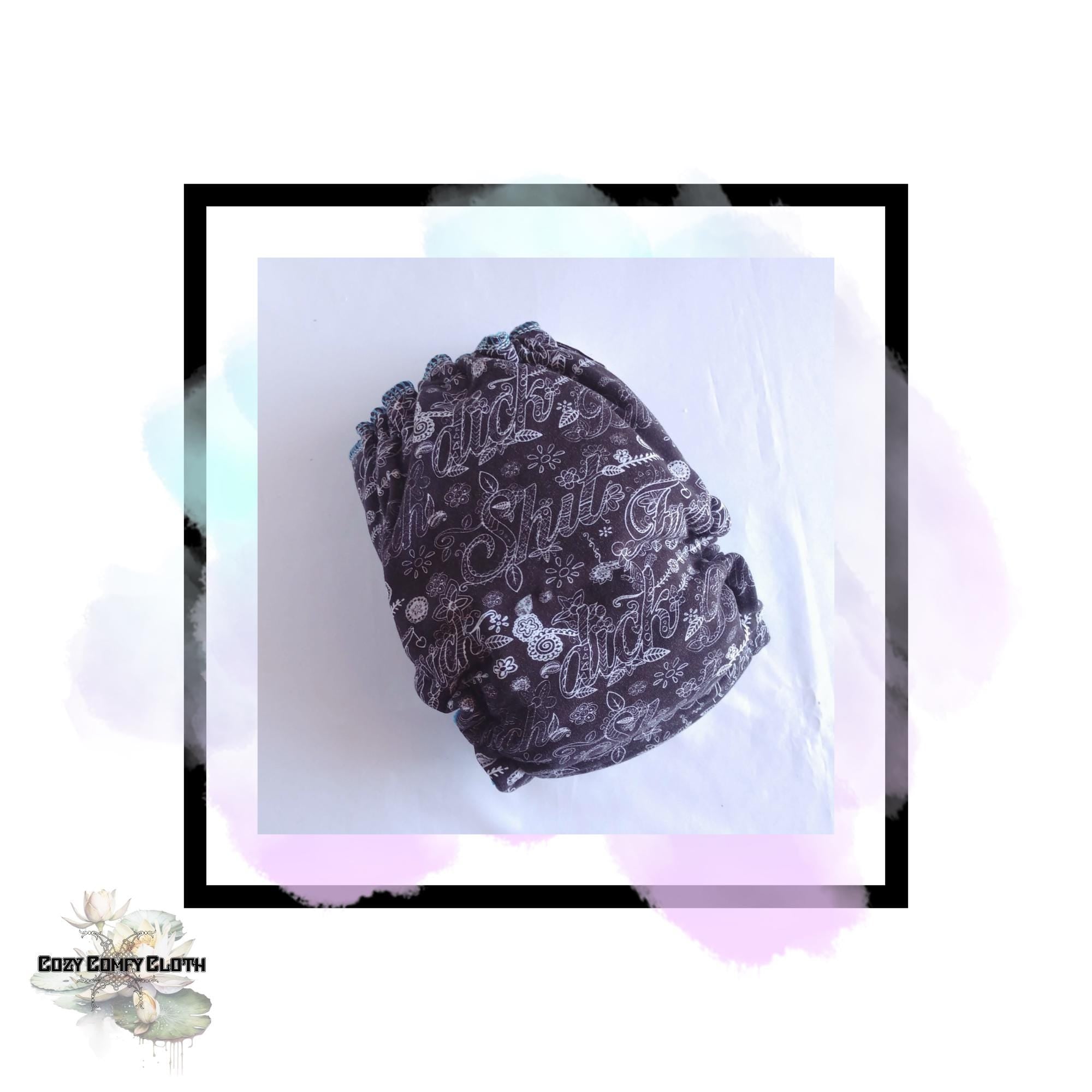 Color Curse words  Custom Cloth Diaper: One Size Hybrid Fitted, Windpro Fleece