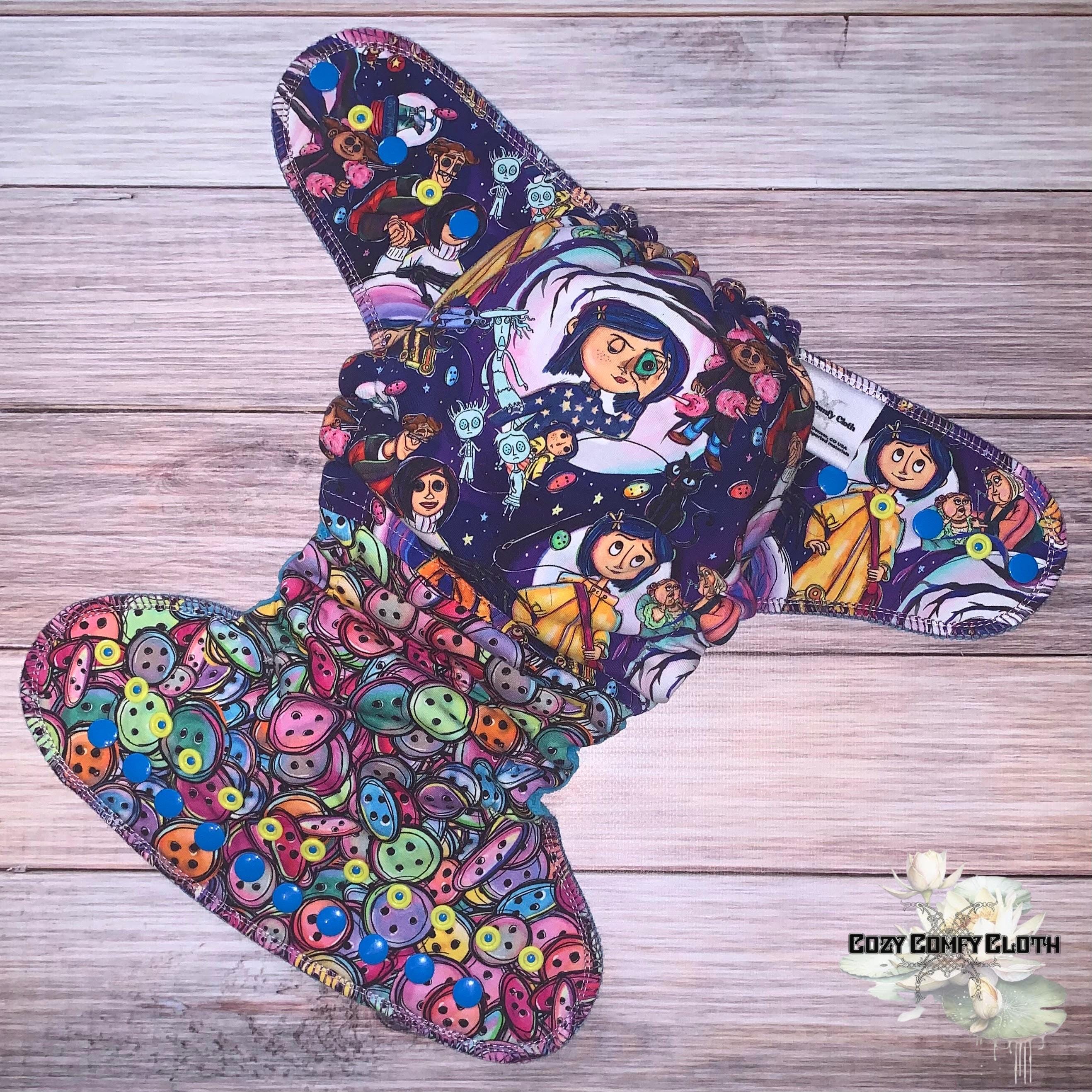 Made to Order Button Girl split Custom Windpro Fleece Cloth Diaper: One Size Hybrid Fitted Nappy