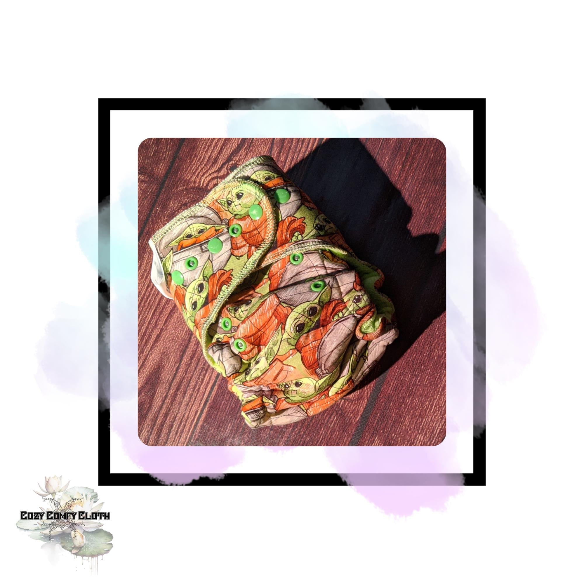 Made-to-Order OS Cloth Diaper: Green Windpro Fleece Hybrid Fitted Nappy