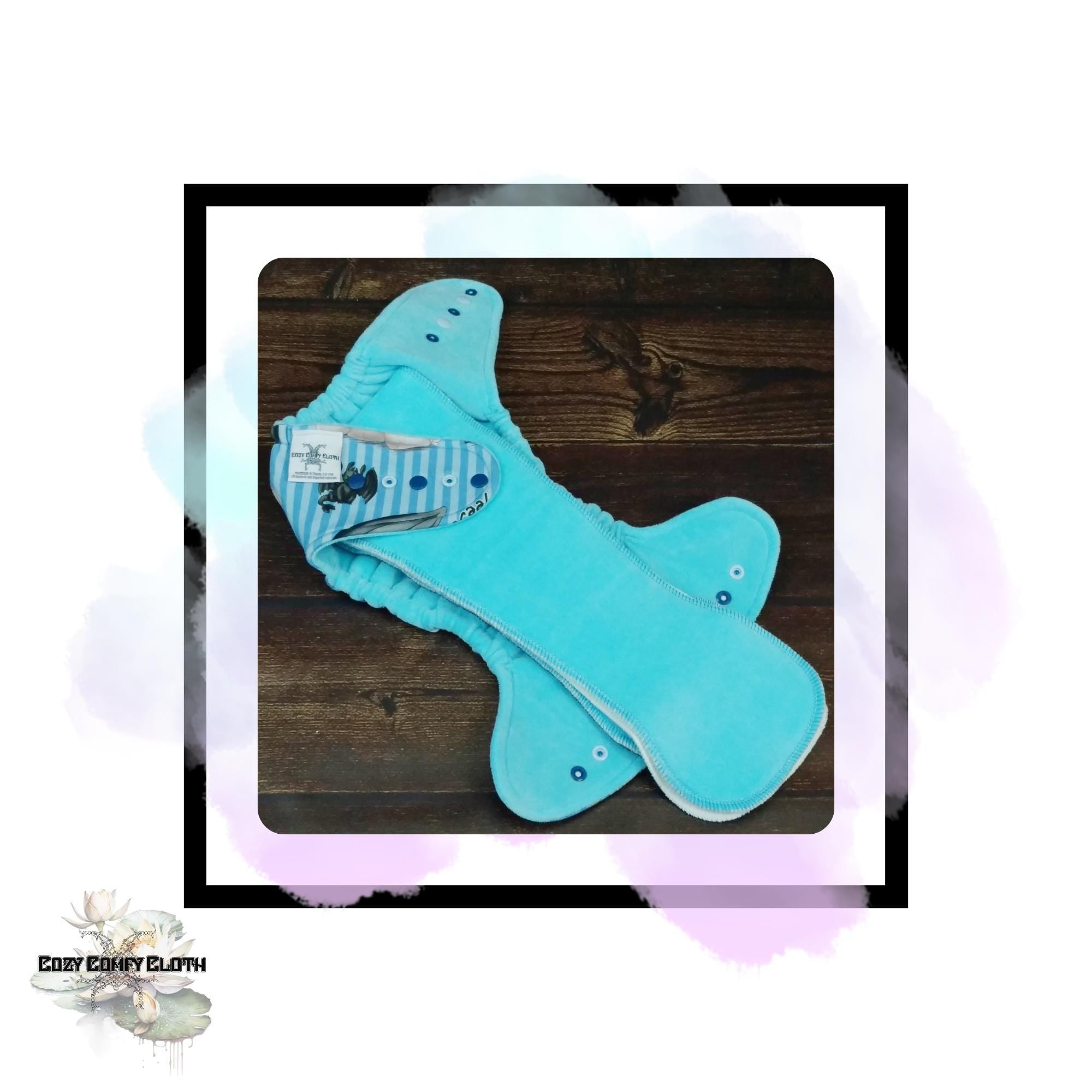 Scaley Baby Cloth Diaper: Custom Made Hemp Hybrid Fitted Nappy