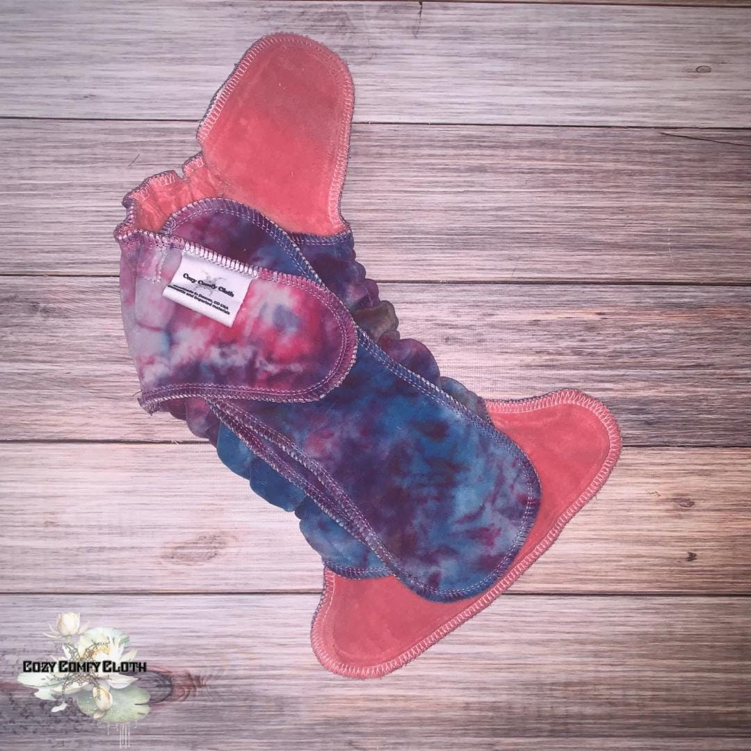 Hand Dyed Bamboo Fleece Cloth Diaper, Petite Fitted Diaper