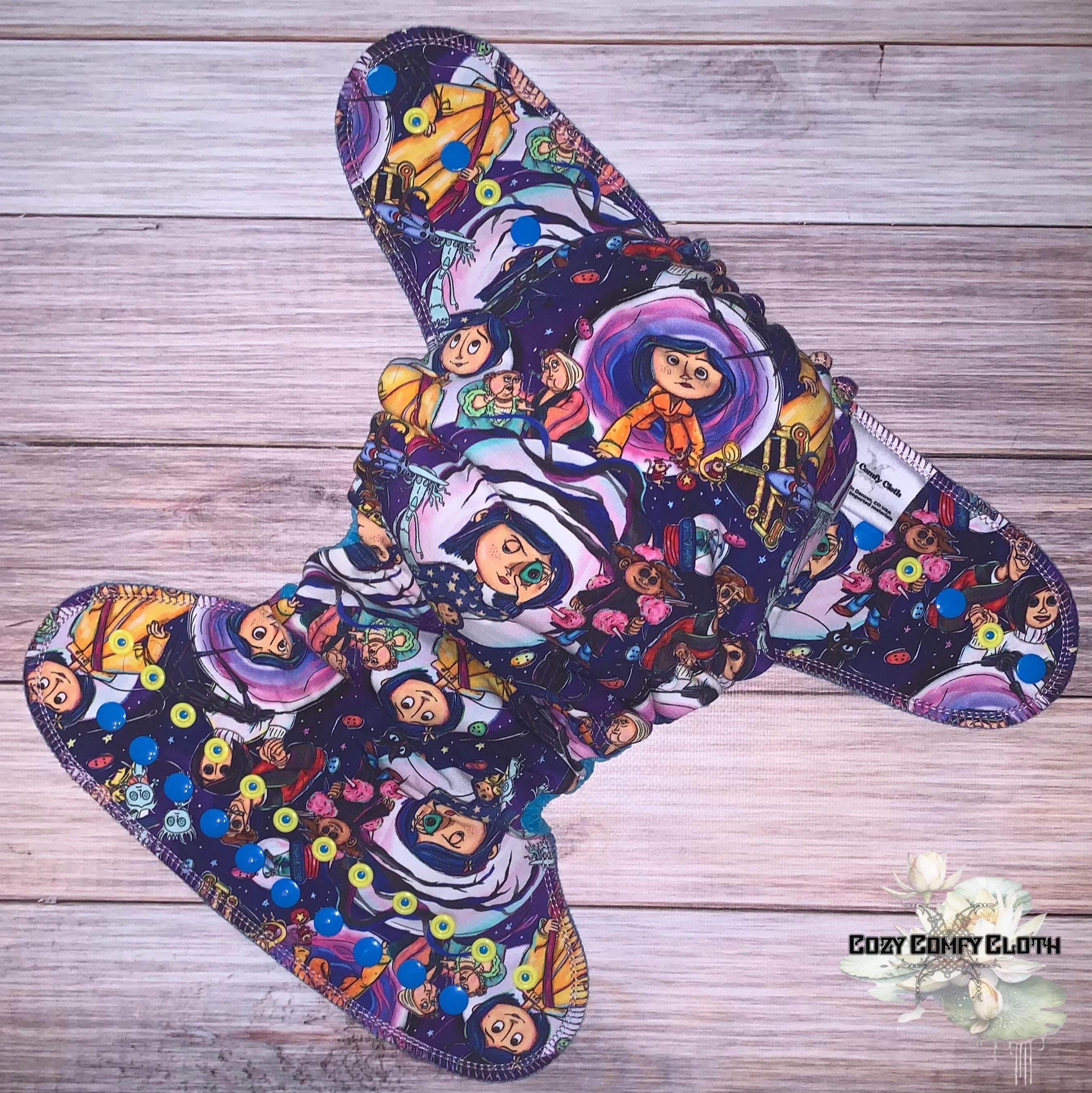 Made to Order Button Girl  Custom Windpro Fleece Cloth Diaper: One Size Hybrid Fitted Nappy