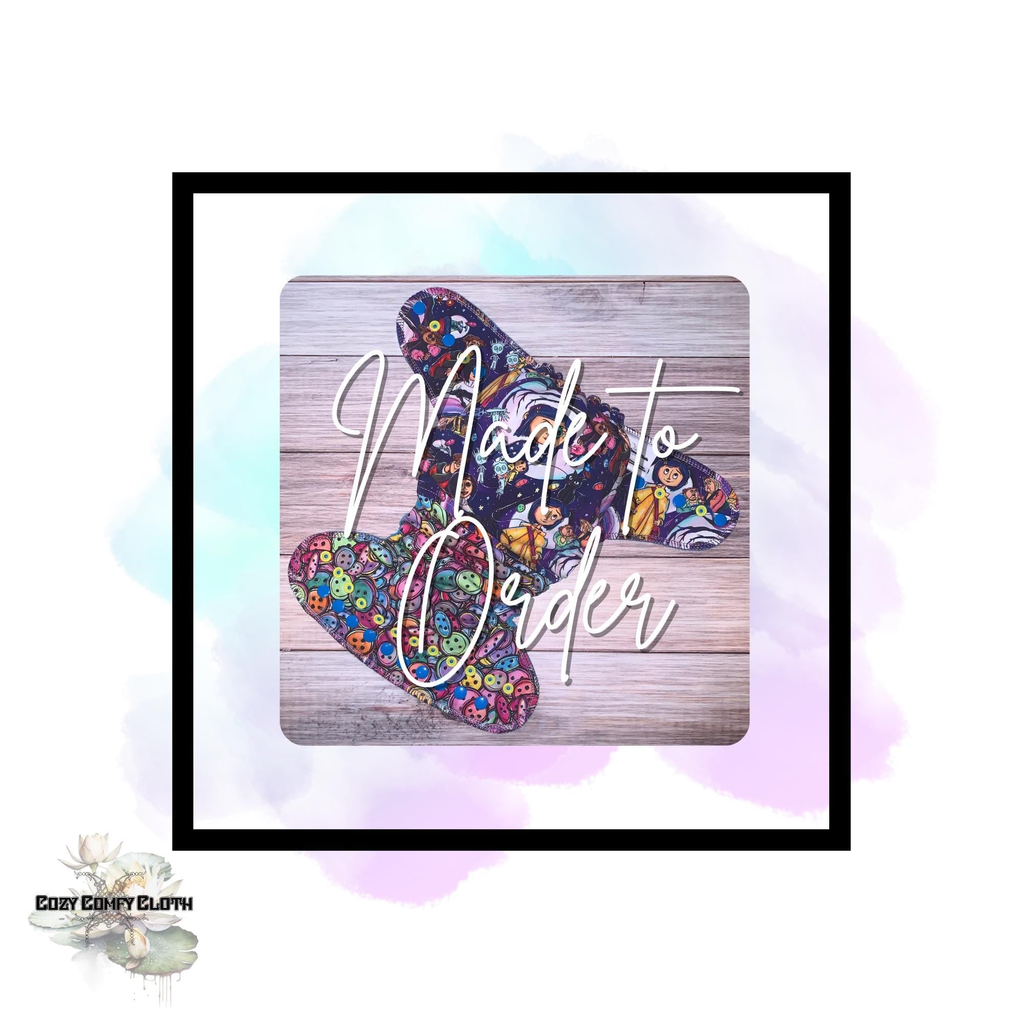 Made to Order Button Girl split Custom Windpro Fleece Cloth Diaper: One Size Hybrid Fitted Nappy