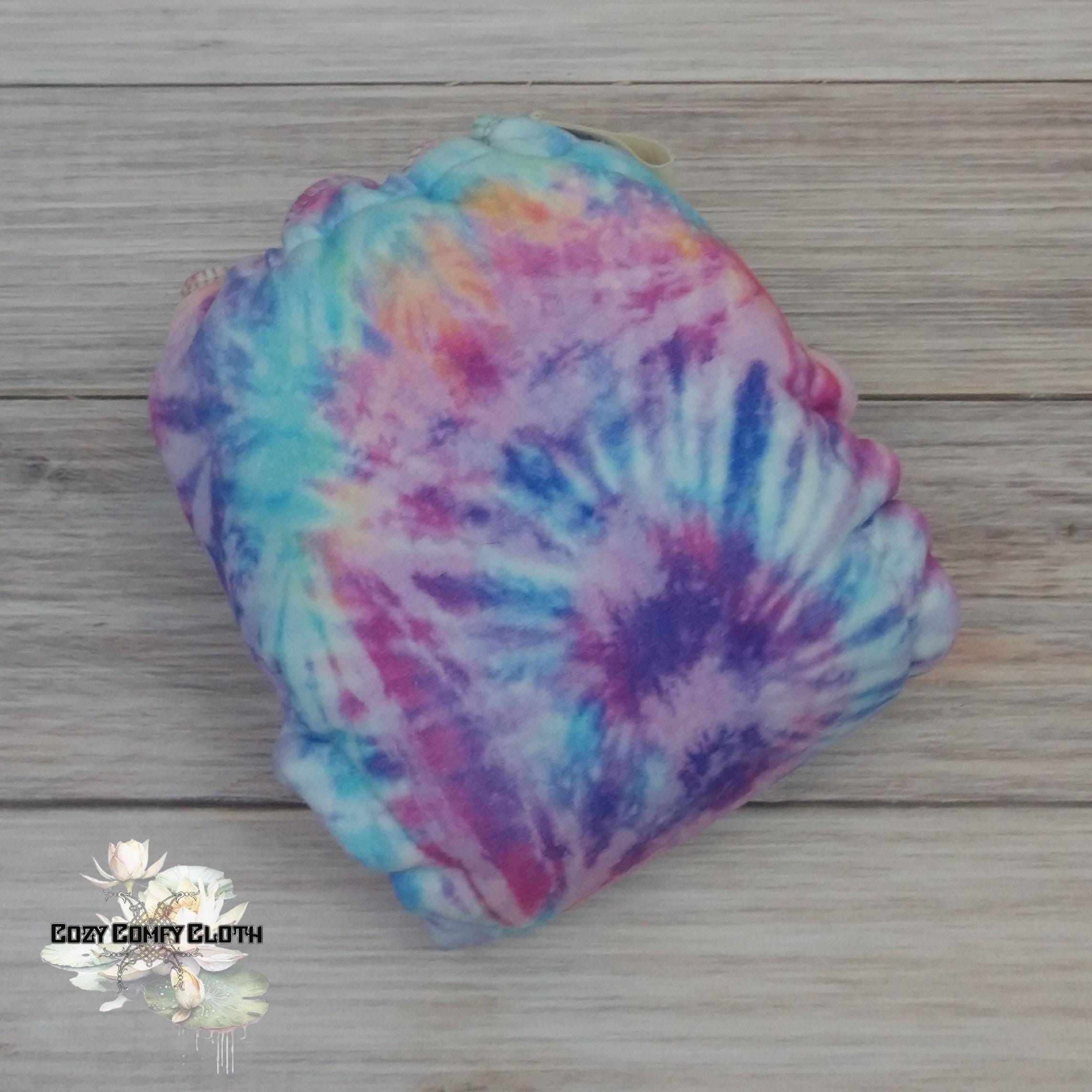 Tie Dye Newborn Cloth Diaper: Windpro Fleece Hybrid, Bamboo Insert