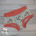 Handmade Cotton Lycra Boyshorts - Anchor Print Underwear