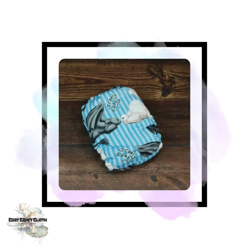 Scaley Baby Cloth Diaper: Custom Made Hemp Hybrid Fitted Nappy