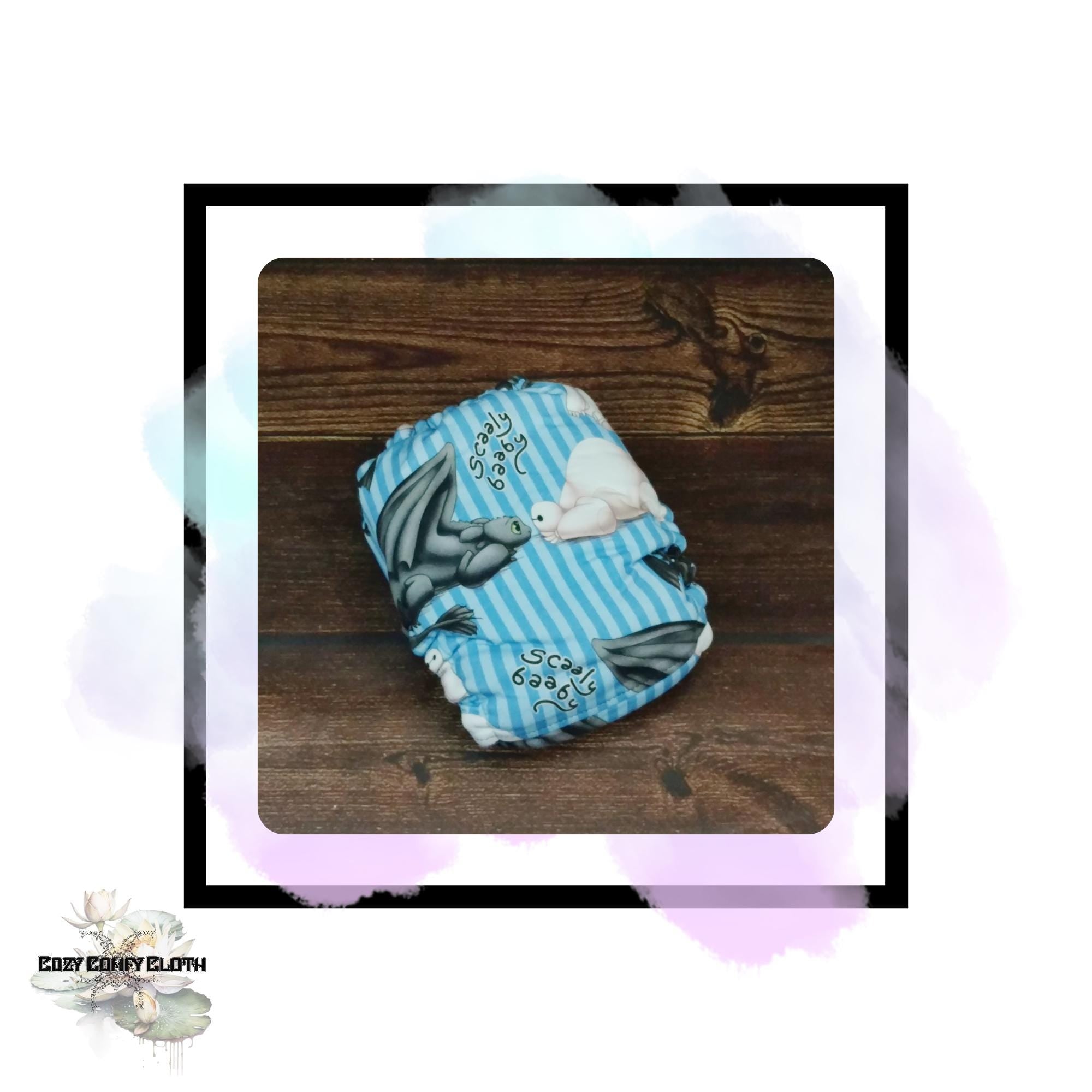 Scaley Baby Cloth Diaper: Custom Made Hemp Hybrid Fitted Nappy
