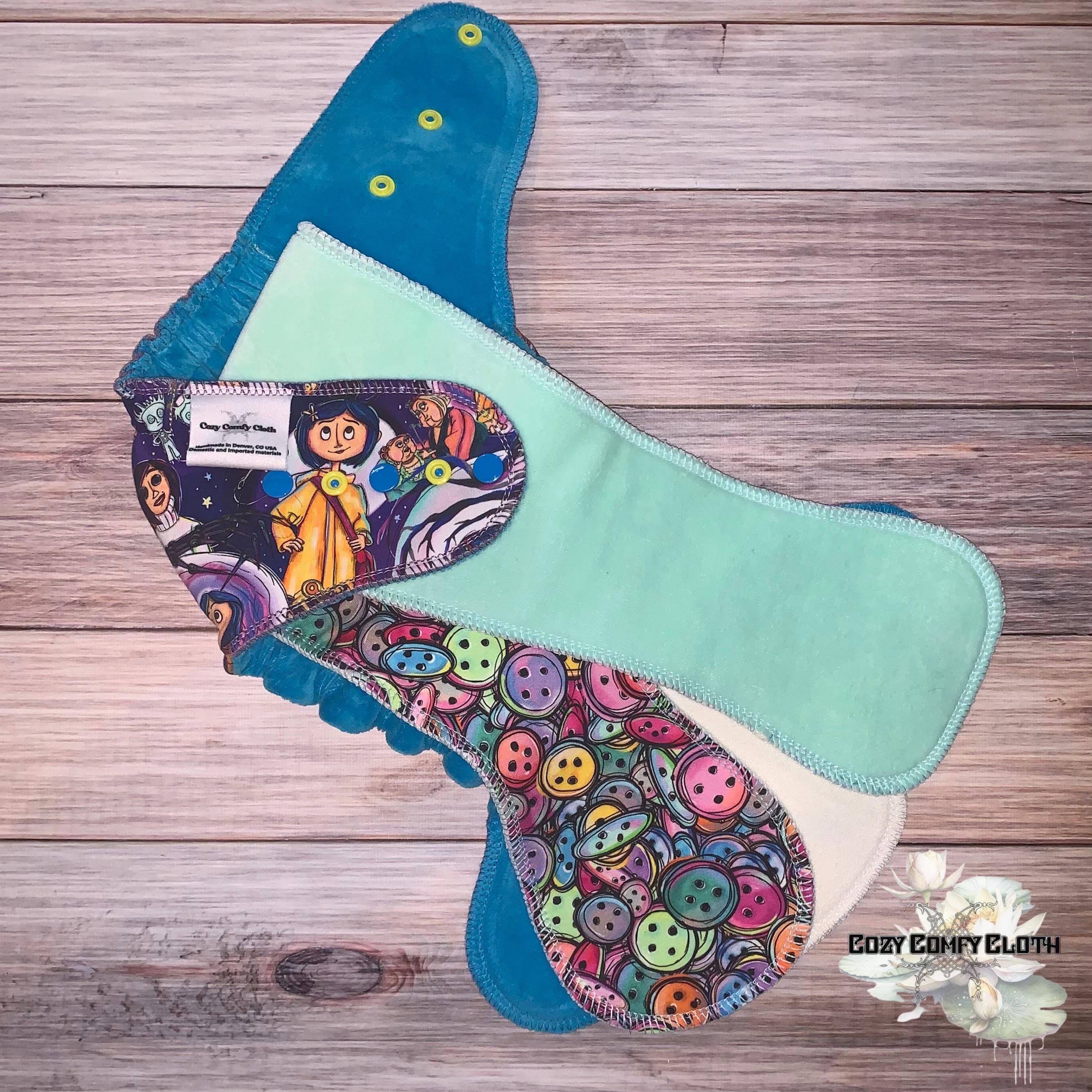 Made to Order Button Girl split Custom Windpro Fleece Cloth Diaper: One Size Hybrid Fitted Nappy