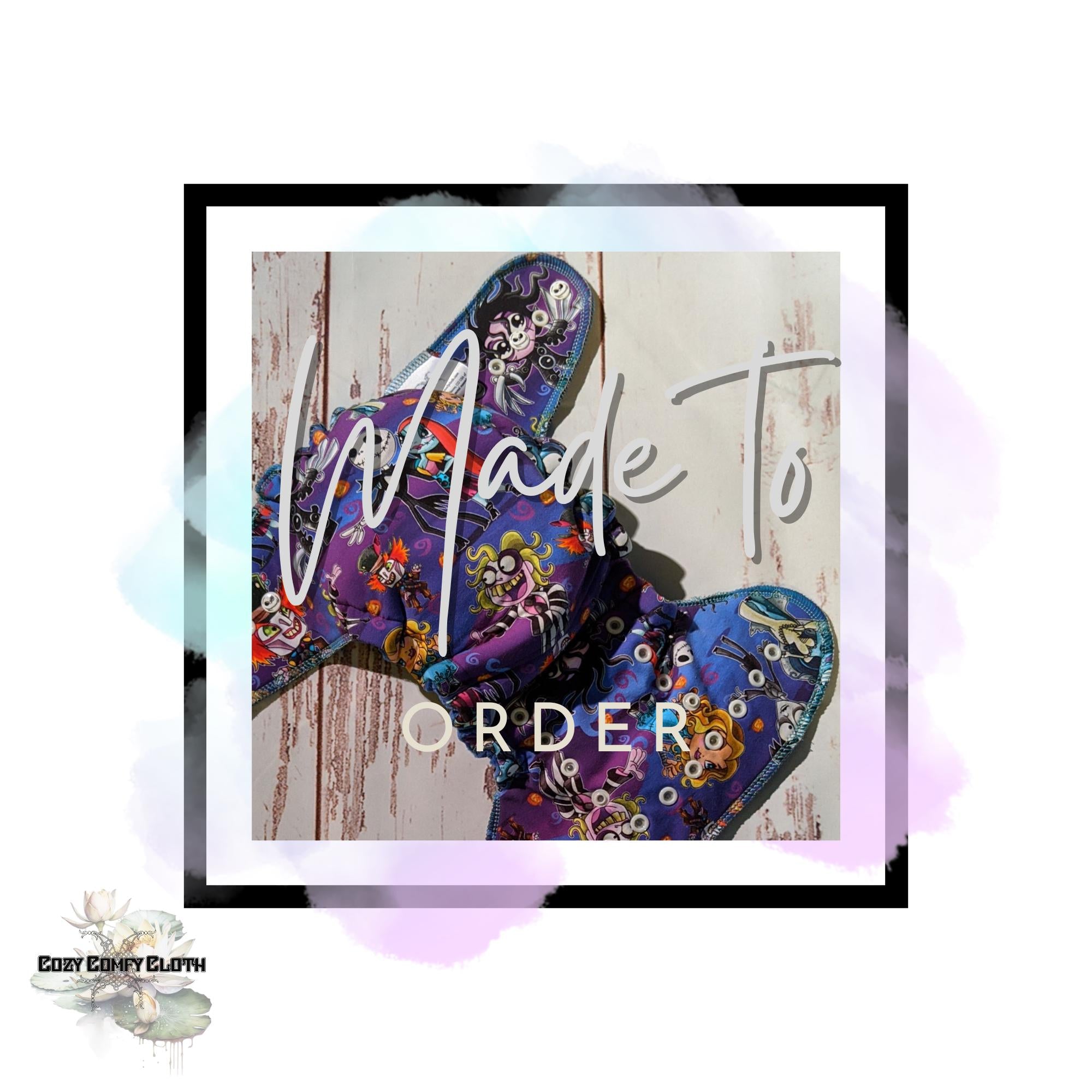 Custom Windpro Fleece Cloth Diaper: One Size Hybrid Fitted Nappy