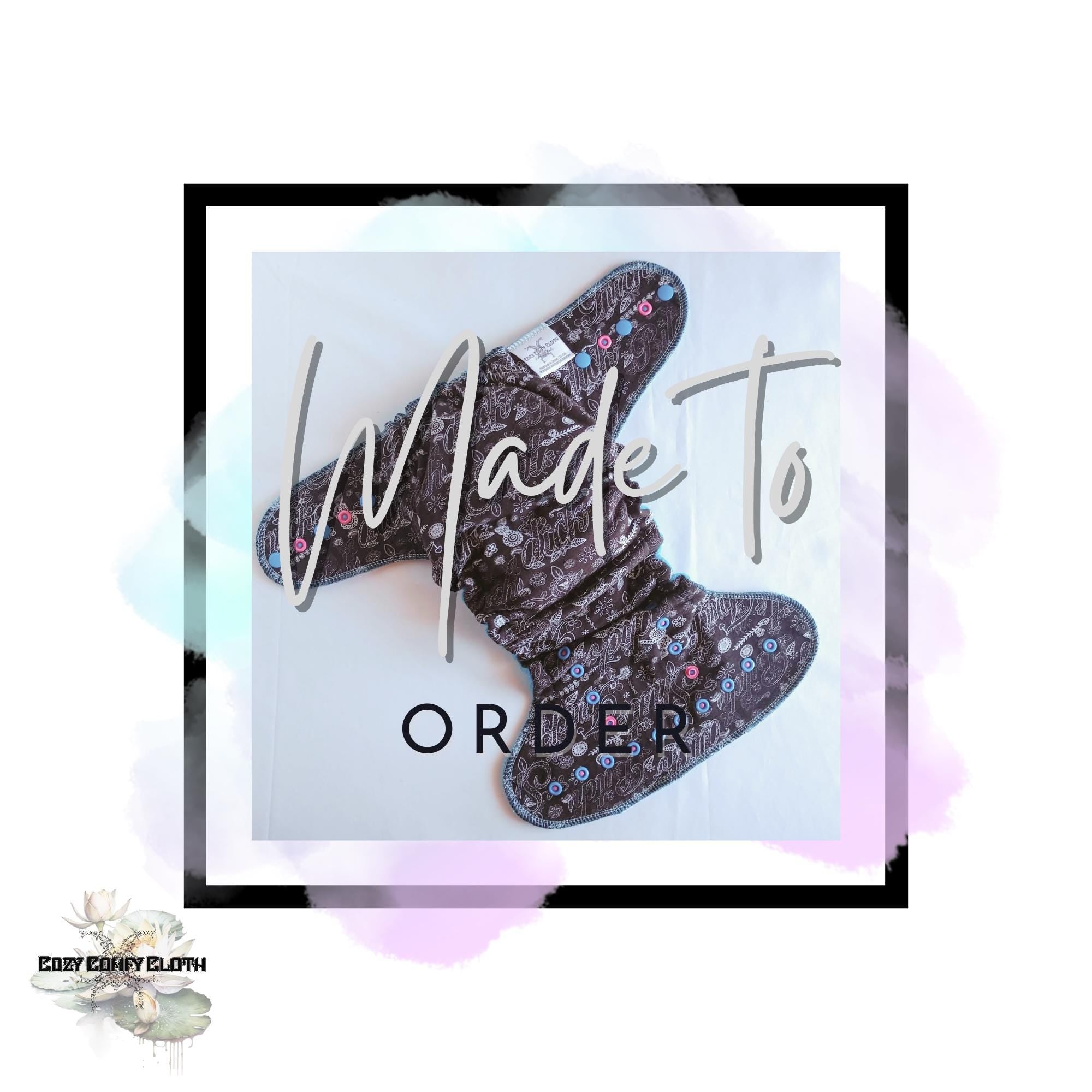 Color Curse words  Custom Cloth Diaper: One Size Hybrid Fitted, Windpro Fleece