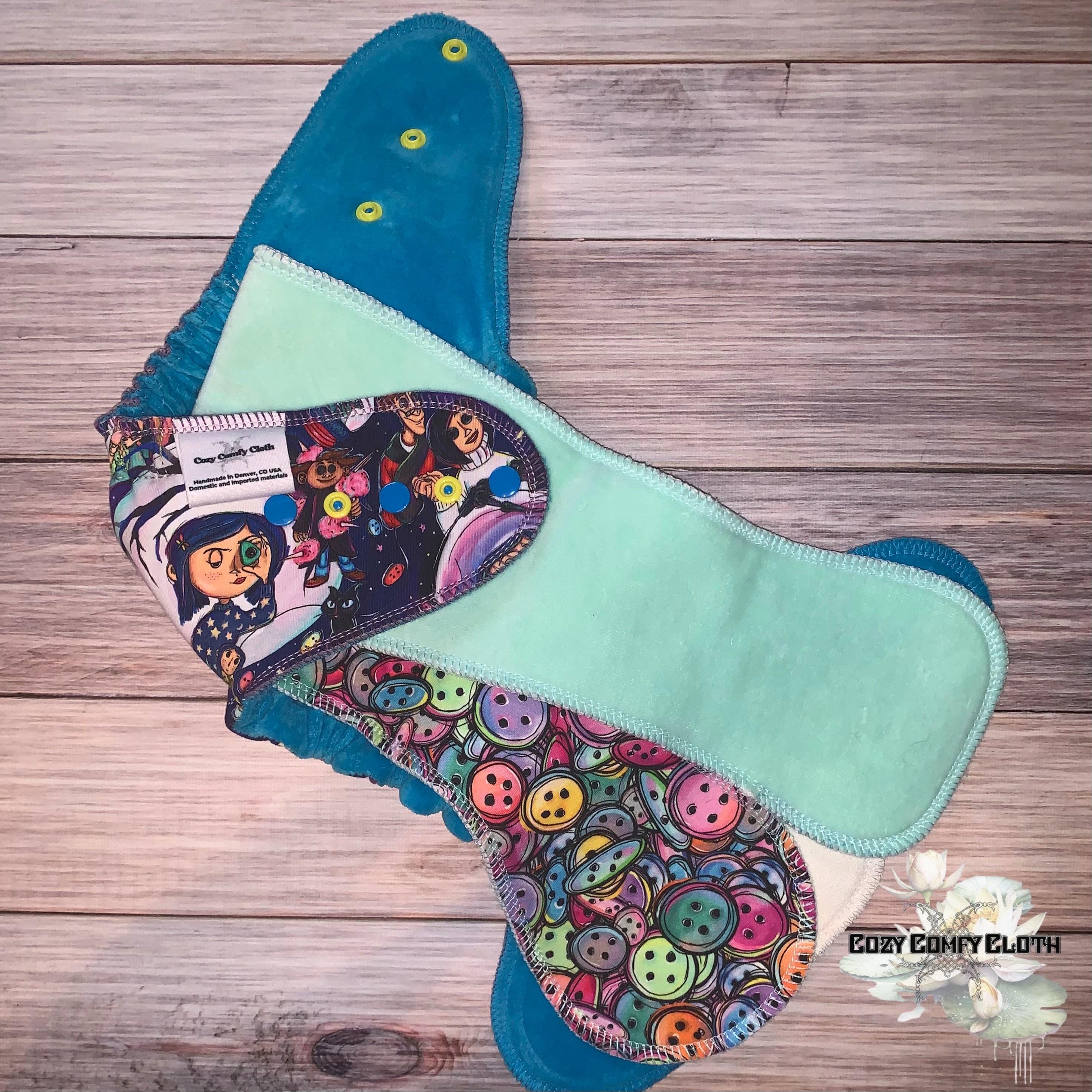 Made to Order Button Girl  Custom Windpro Fleece Cloth Diaper: One Size Hybrid Fitted Nappy