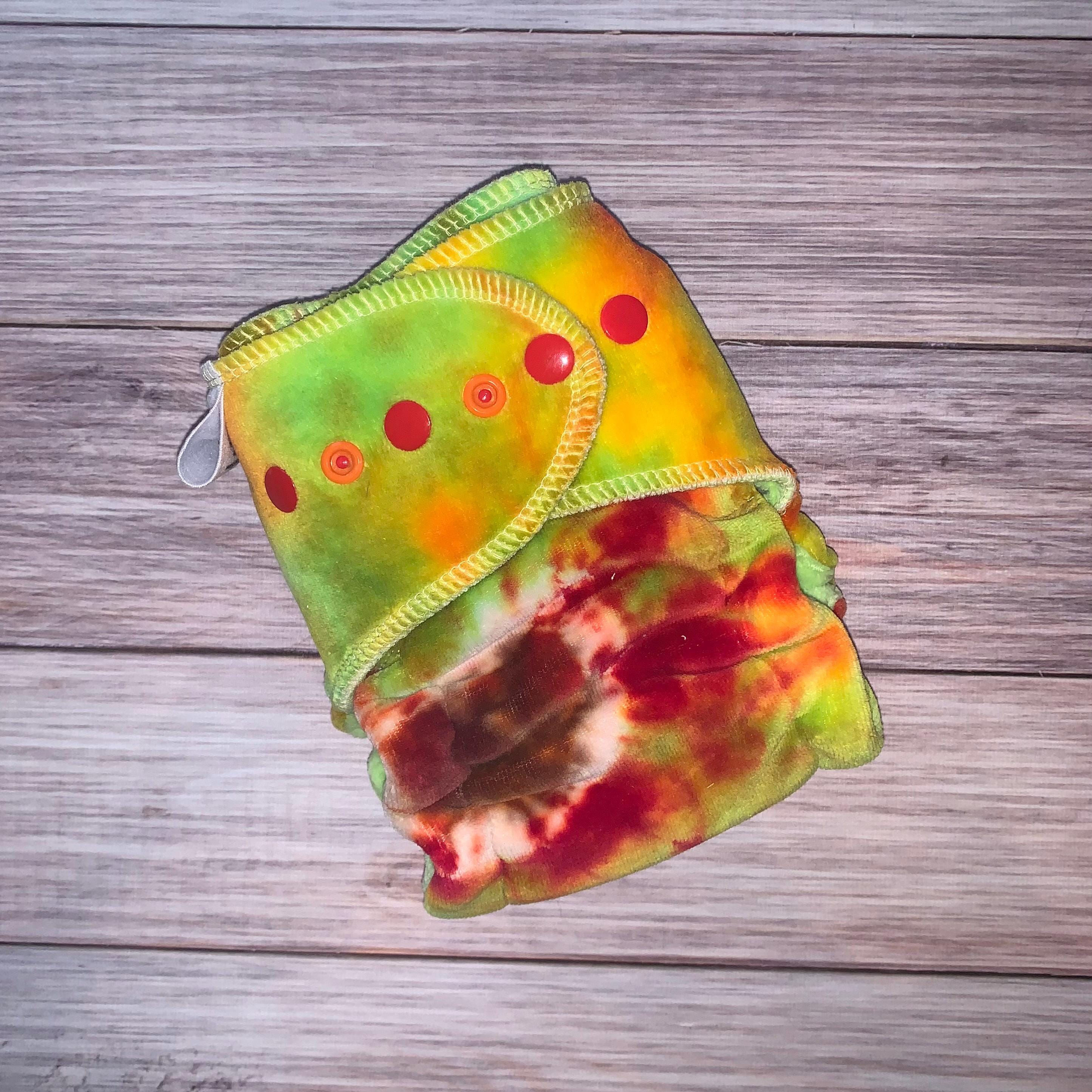 Hand Dyed Bamboo Fleece Fitted Cloth Diaper, Petite Size