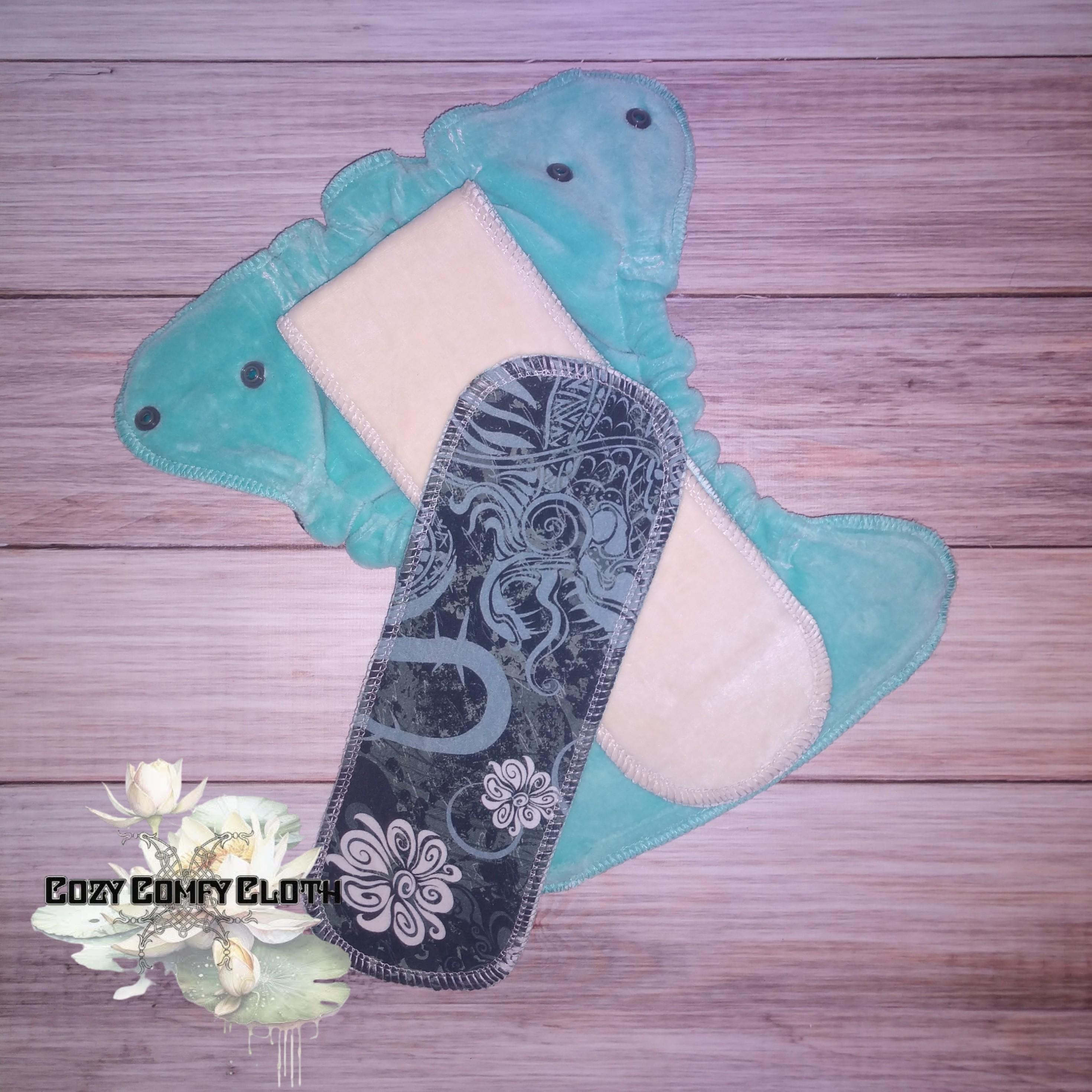 Newborn Butterfly Skull Hybrid Fitted Cloth Diaper: Halloween Nappy