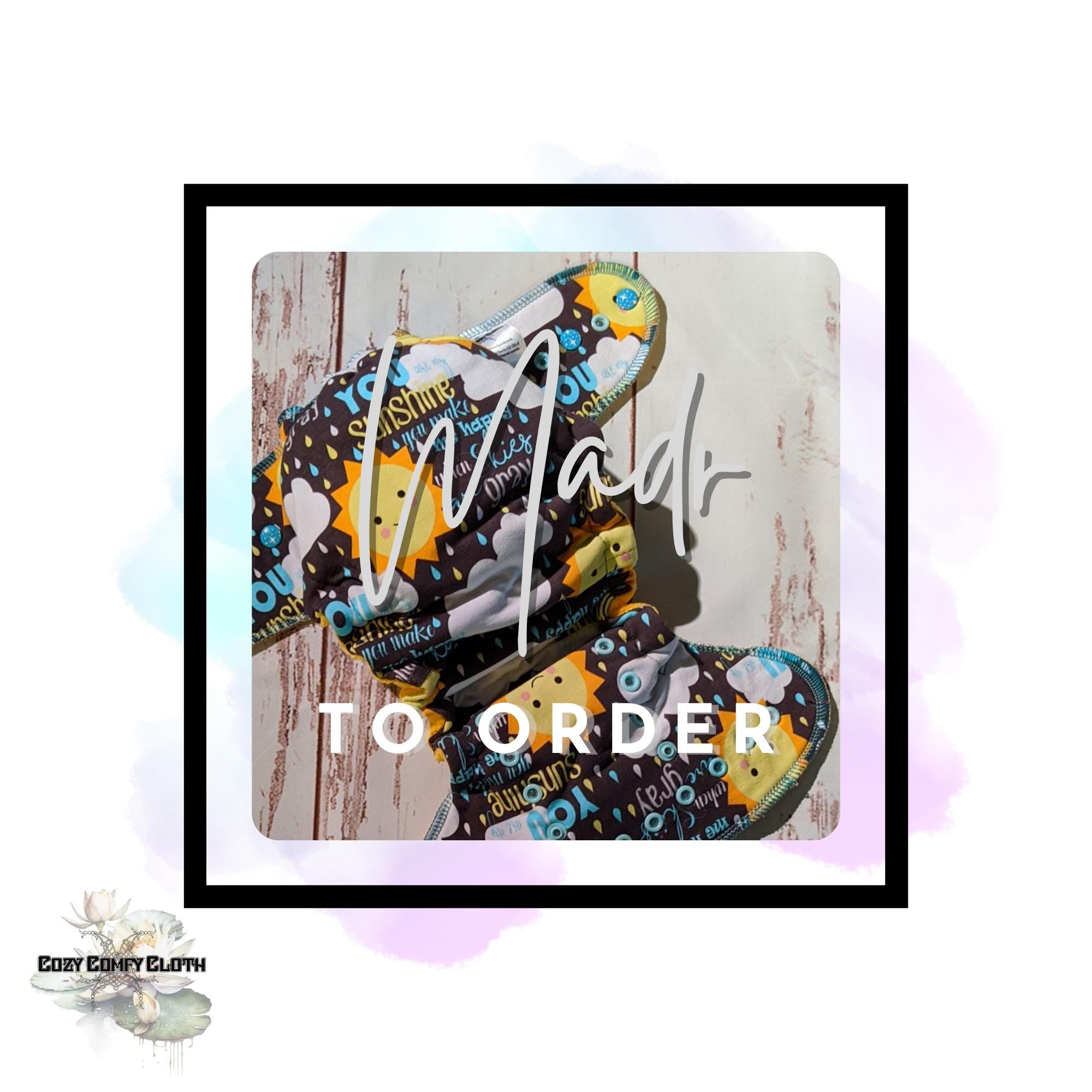 Made To Order One Size Cloth Diaper: YAMS Windpro Fleece Hybrid Fitted Nappy